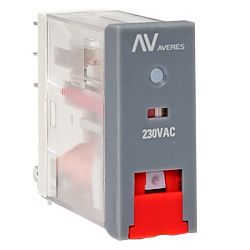 Реле промежуточное с кнопкой и мех. индикацией RPAt 22/2 8A 230В AC EKF rpat-22-2-230AC