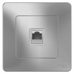 Розетка телефонная 1-м СП Blanca RJ11 алюм. SE BLNIS011003 1210336
