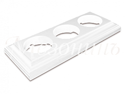 Рамка трехместная "Престиж" белая, для наружного и внутреннего монтажа, ТМ "МезонинЪ" GE70708-01 GE70708-01