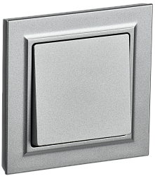 BRITE Выключатель 1-клавишный 10А в сборе ВСР10-1-0-БрА алюминий IEK BR-V10-0-10-K47-F