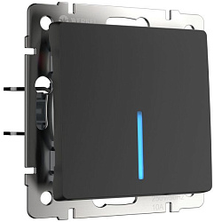 Выключатель одноклавишный с подсветкой (черный матовый) Werkel W1110108