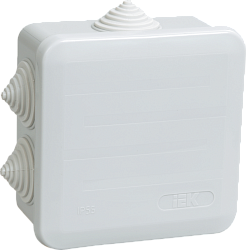 Коробка распаячная КМ41255 для открытой проводки безгалогенная (HF) 100х100х50мм с защелкивающейся крышкой IP44 6 гермовводов серая IEK UKOZ11-100-100-050-K41-44