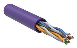 ITK Витая пара U/UTP кат.6 4х2х23AWG solid LSZH нг(А)-HF фиолетовый (305м) LC1-C604-126