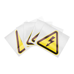 Наклейка знак электробезопасности «Опасность поражения электротоком» 100х100х100мм REXANT 56-0005