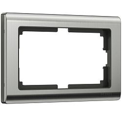Рамка для двойной розетки Metallic (глянцевый никель) Werkel W0081602