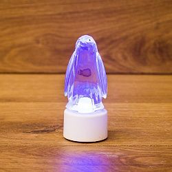 Фигура светодиодная на подставке Пингвин Кристалл, RGB 501-052