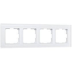 Рамка на 4 поста Favorit (белый матовый,стекло) Werkel W0041105