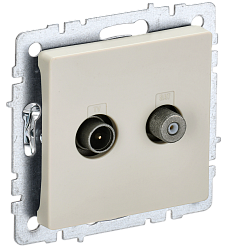 BRITE Розетка двойная TV+SAT РТВ/РСп12-БрКр бежевый IEK BR-AF20-O-K10