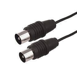 ВЧ кабель ТВ штекер - ТВ штекер, 15м, черный REXANT 17-5027