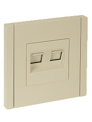 FORTE&PIANO Розетка двойная RJ11+RJ45 кат.5E FP435 ваниль IEK FP-KT20-O-1-K10