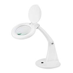 Лупа настольная 3D+12D с подсветкой 40 SMD LED, ø100мм, белая REXANT 31-0243
