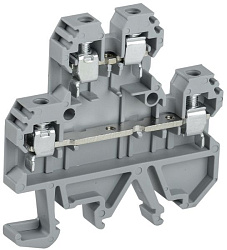 Клемма винтовая КВИ-4-2L двухуровневая 4мм2 серая IEK YZN30-004D-K03