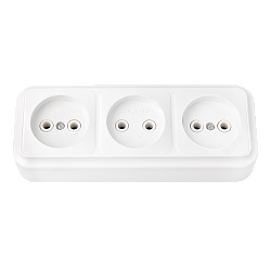 Розетка штепсельная трехместная открытой установки РА16-263 196BY