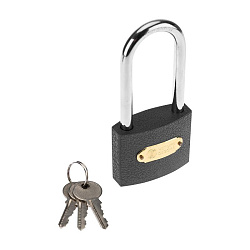 Замок навесной серия «Чугун» 60 мм длинная дужка ЧЕТЫРЕ СЕЗОНА 79-0026