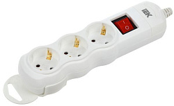 Розетка переносная разборная с выключателем РПр03В 3 места IEK WYP10-D-KP-16-03-ZKS-K01