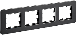 BRITE Рамка 4-местная РУ-4-1-Бр металл черный RE IEK BR-M42-M-01-K02