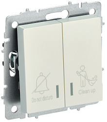 BRITE Выключатель 2-клавишный с индикацией для отелей 10А ВС10-2-9-БрЖ жемчуг IEK BR-V20-2-10-K36