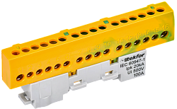 TEKFOR Шина PE "земля" изолированная на универсальном держателе 6х9-16-ЖЗ IEK TF-NN10-16-KL-K52