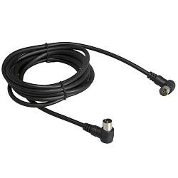 Шнур ТВ гнездо - ТВ штекер, угловой, 1,5м, черный REXANT 18-0012