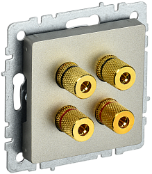 BRITE Аудиорозетка 4-местная РА10-БрШ шампань IEK BR-S40-K37