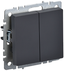 BRITE Выключатель 2-клавишный проходной 10А ВС10-2-6-БрГ графит IEK BR-V22-0-10-K53