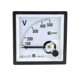 Вольтметр VM-A721 аналоговый на панель 72х72 (квадратный вырез) 300В прямое подключение EKF PROxima vma-721-300