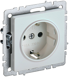 BRITE Розетка 1-местная с заземлением с защитными шторками 16А РС14-1-0-БрЖ жемчуг IEK BR-R14-16-K36