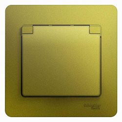 Розетка 1-м СП Glossa 16А IP20 250В с заземл. защ. шторки с крышкой в сборе фисташк. SE GSL001046 454440