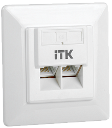 ITK Внутренняя информационная розетка RJ45 кат.6 UTP 2 порта CS2-1C06U-2-1