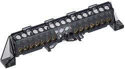 TEKFOR Шина N "ноль" в комбинированном DIN-изоляторе "Стойка" 6х9-(7+7)-Ч IEK TF-NN10-77-DP-K02