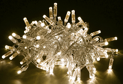 LIGHTING Гирлянда нить 10м 100 светодиодов теплый белый свет IP44 прозрачный шнур 3м 230В контроллер 8 сцен IEK LGDU111-1-100-10-T-S-44