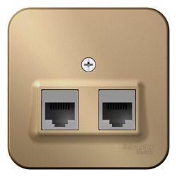 Розетка компьютерная 2-м ОП Blanca RJ45 кат.5E с изолир. пластиной титан SE BLNIA045454 1210606