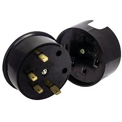 Разъем РШ-ВШ 32А 380В 3P+PE ОУ карболитовый черн. EKF AS-380-O-04