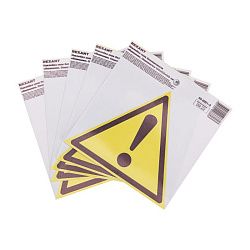 Наклейка знак безопасности «Внимание. Опасность» с хедером; 150х150х150 мм REXANT 55-0021-3