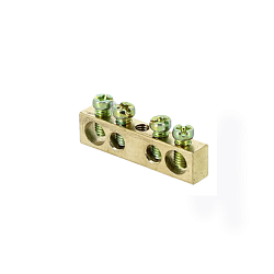 Шина PEN "ноль-земля" (6x9мм) 4 отв. латунь крепеж по центру EKF sn0-63-04