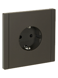 FORTE&PIANO Розетка 1-местная с заземлением с защитными шторками безвинтовое крепление 16А FP313 серый IEK FP-R14-16-1-K03