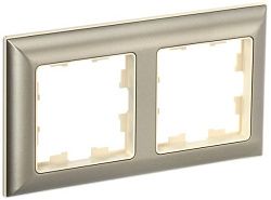 BRITE Рамка 2-местная РУ-2-Бр бежевый/шампань IEK BR-M22-12-3-K10