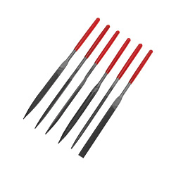 Набор надфилей KRANZ 160х4 мм, 6 шт., обрезиненные рукоятки KR-12-4102