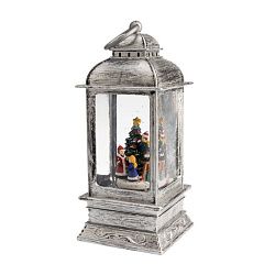 Декоративный фонарь с эффектом снегопада и подсветкой Рождество, белый 501-065