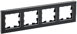 BRITE Рамка 4 -местная РУ-4-1-БрЧ металл черный IEK BR-M42-M-K02
