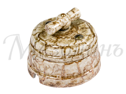 Выключатель ретро фарфоровый поворотный перекрестный (в комплекте с подъемной рамкой D70x60), цвет GE70402-19