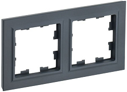 BRITE Рамка 2-местная РУ-2-БрГ графит IEK BR-M22-K53