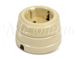 Розетка ретро фарфоровая, двухполюсная, с заземляющим контактом  (в комплекте с подъемной рамкой D7 GE70301-02