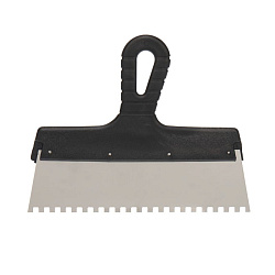 Шпатель фасадный REXANT 250 мм зуб 6х6 нержавеющая сталь, пластмассовая ручка 89-0223