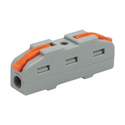 Клемма СМК 222-421 проходная 1 полюс (0,08-4 мм²), серая (50 шт./уп.) REXANT 07-5240