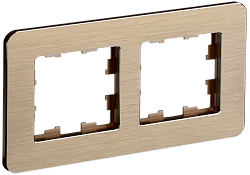 BRITE Рамка 2-местная РУ-2-1-Бр металл шампань RE AL IEK BR-M22-M-21-K37