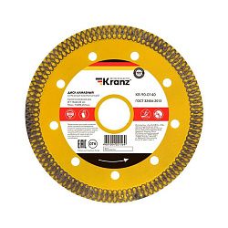 Диск алмазный отрезной ультратонкий 115x22,2x1,4x10 мм KRANZ KR-90-0140