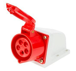 Розетка стационарная 115 3Р+РЕ+N, 16А, 415В IP44 DEKRON 0908-0012