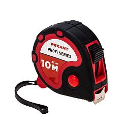 Рулетка измерительная Профи прорезиненный корпус, 10м х 25мм REXANT 12-9007