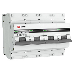 Авт. выкл. 4P 100А (D) 10kA ВА 47-100M без тепл. расцепит. EKF PROxima mcb47100m-4-100D-pro